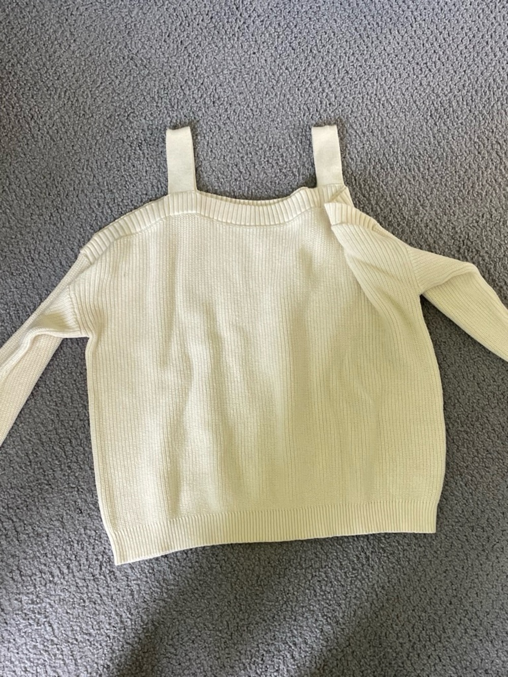 Express Cream Off-the-Shoulder Strap Sweater